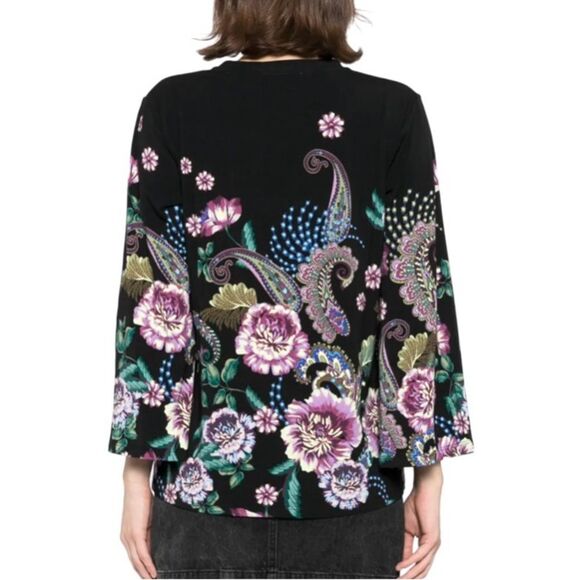 NEW Johnny Was The Janie Favorite V-neck Kimono Sleeve Tee Floral Size XL - Picture 5 of 11